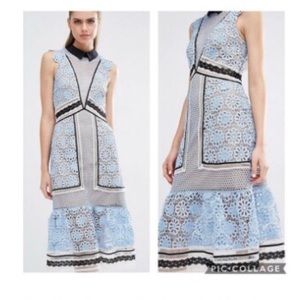 Self Portrait Floral Panel Mini Party Dress